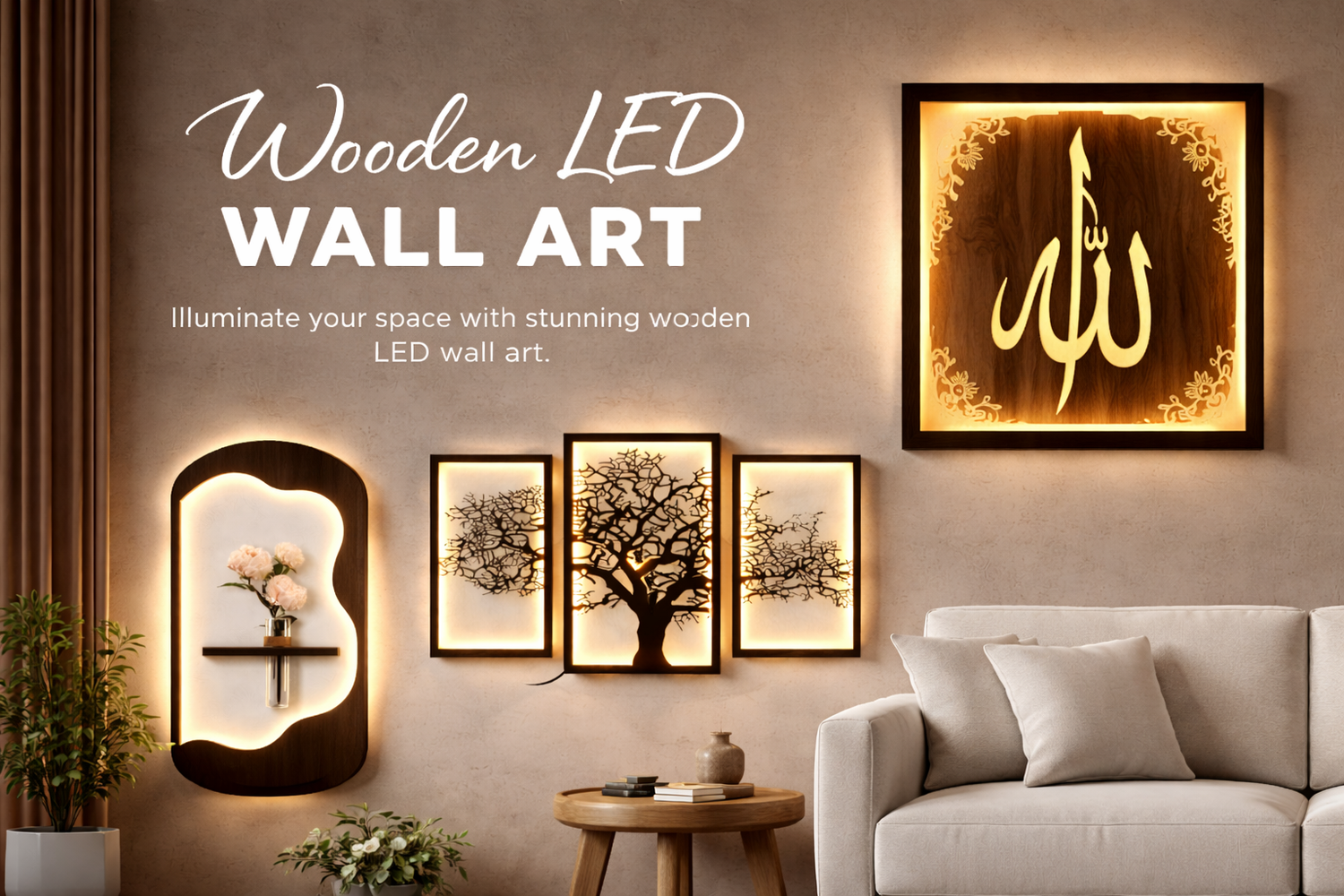 Wooden LED Wall Art