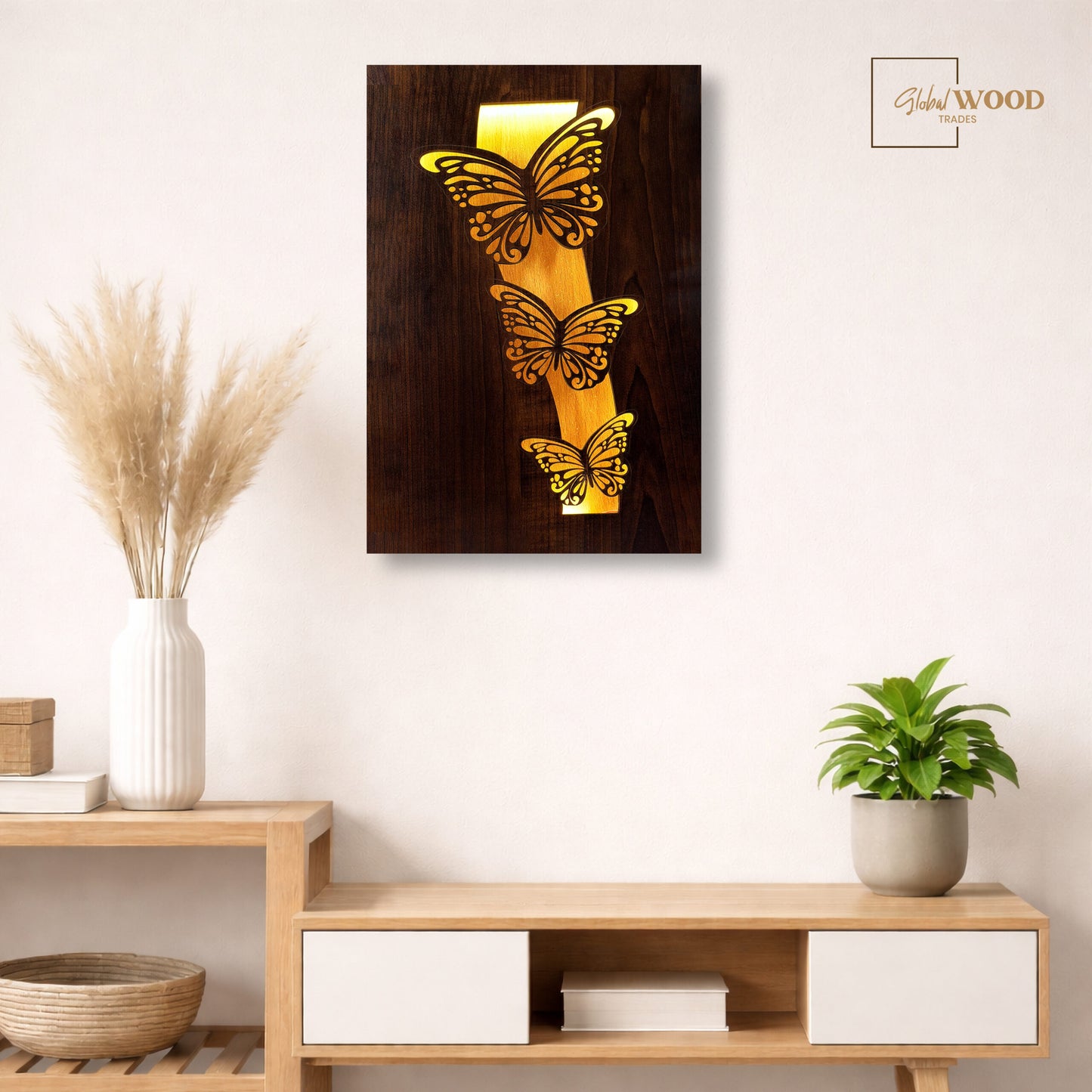MDF Butterfly LED Wall Art | Premium Decorative Wall Light for Home