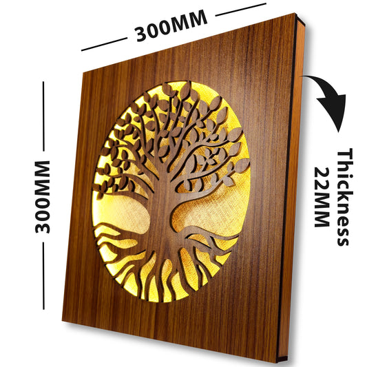 Wooden LED Tree of Life Wall Art | Modern Decorative Wall Light