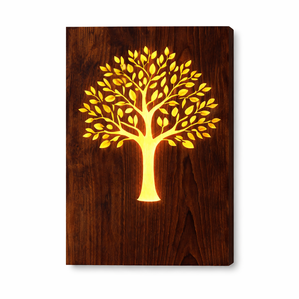 Modern Wooden LED Tree Wall Art | Premium Home Decor